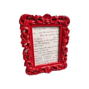 Michaels Ornate Baroque Red Rectangular Picture Frame - Small Tabletop 2.5x3.5